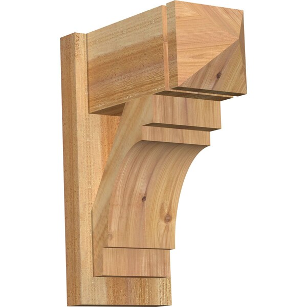 Ekena Millwork Merced Arts & Crafts Rough Sawn Outlooker, Western Red Cedar, 8"W x 16"D x 20"H OUT08X16X20MRC03RWR - main